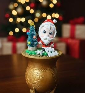 Enfeite de chima - Papai Noel Pinheiro