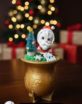 Enfeite de chima - Papai Noel Pinheiro